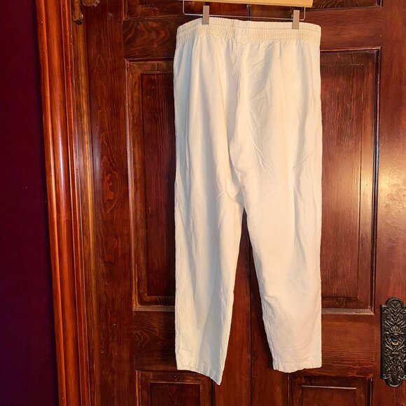 American Weekend Light tan / beige pants with elastic / drawstring waist Small - Picture 2 of 8